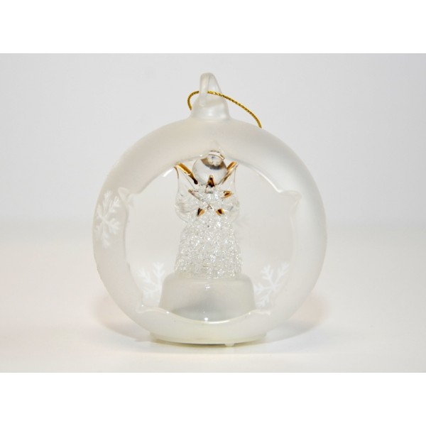 Angel Light-up Glass bauble Ornament, By Arribas